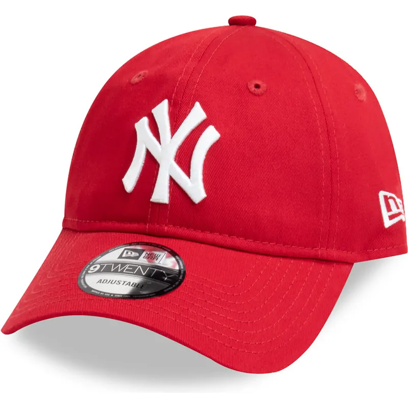 czerwona-regulowana-czapka-z-zakrzywionym-daszkiem-9twenty-league-essential-new-york-yankees-mlb-new-era