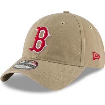 Jasnobrązowa, zakrzywiona czapka z regulacją i czerwonym logo 9TWENTY Core Classic Boston Red Sox MLB od New Era