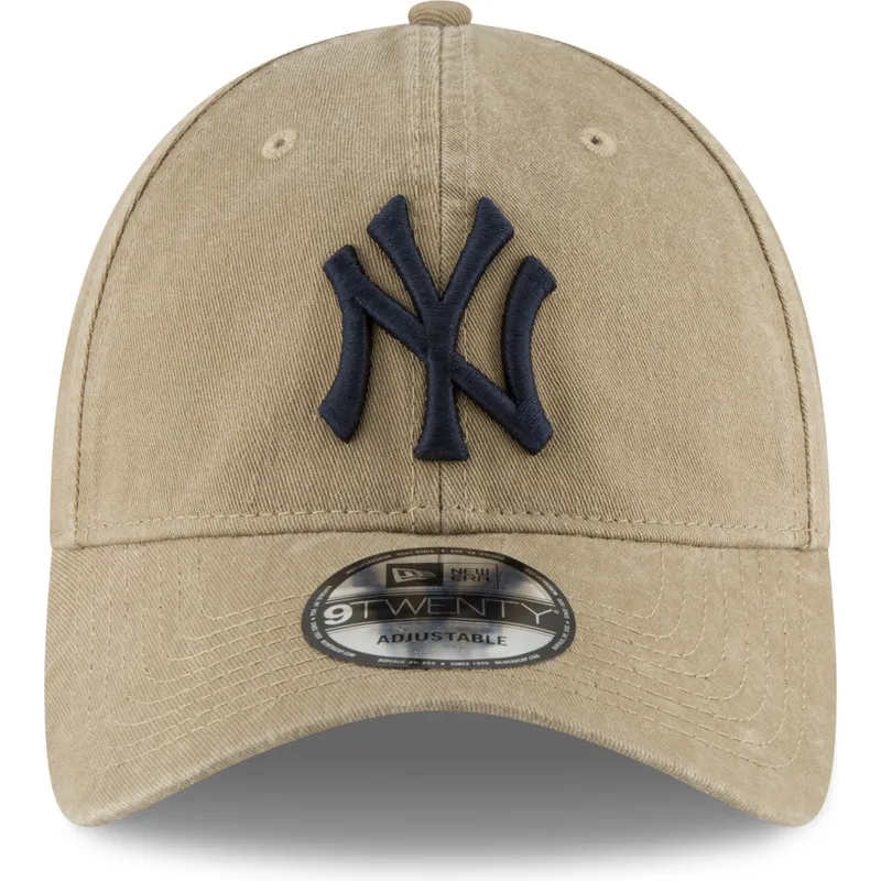 brazowa-jasna-regulowana-czapka-z-zakrzywionym-daszkiem-z-granatowym-logo-9twenty-core-classic-new-york-yankees-mlb-new-era