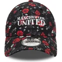 czarna-i-czerwona-regulowana-czapka-z-zakrzywionym-daszkiem-9forty-floral-all-over-print-manchester-united-football-club-premier