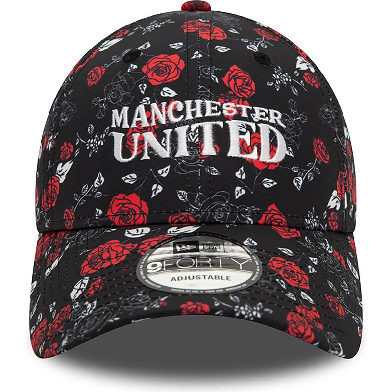 czarna-i-czerwona-regulowana-czapka-z-zakrzywionym-daszkiem-9forty-floral-all-over-print-manchester-united-football-club-premier