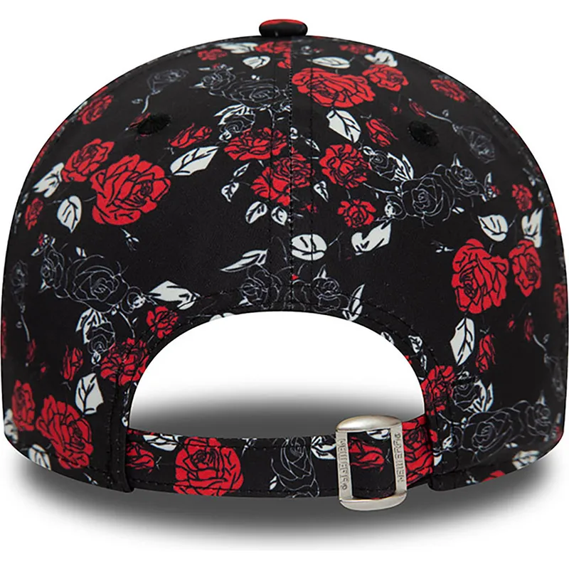czarna-i-czerwona-regulowana-czapka-z-zakrzywionym-daszkiem-9forty-floral-all-over-print-manchester-united-football-club-premier