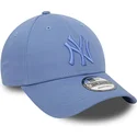 new-era-curved-brim-blue-logo-9forty-league-essential-new-york-yankees-mlb-blue-adjustable-cap