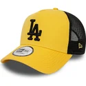 czapka-trucker-zolto-czarna-z-czarnym-logo-a-frame-league-essential-los-angeles-dodgers-mlb-od-new-era