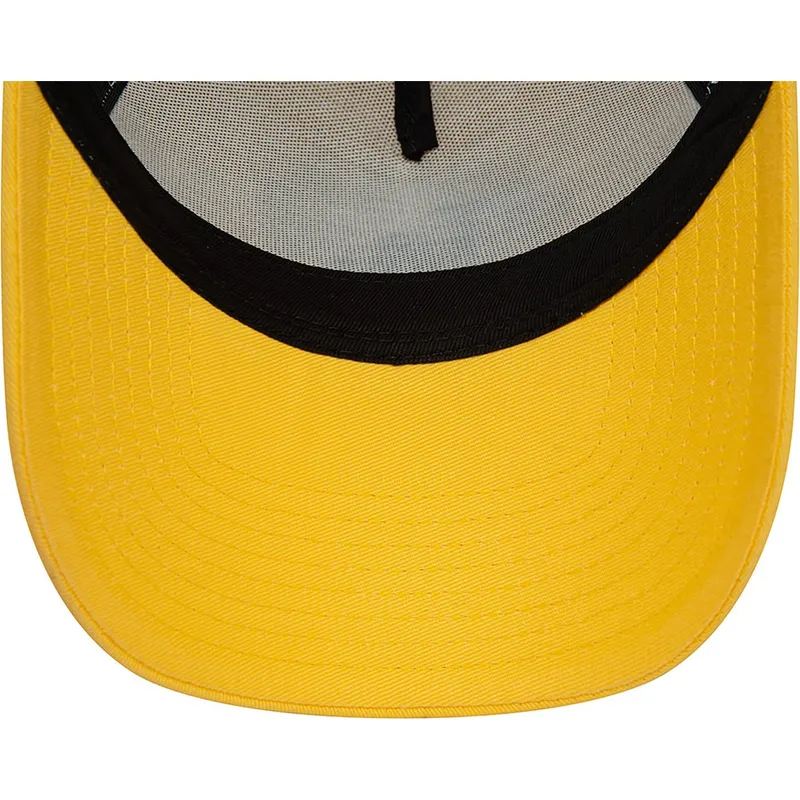 zolto-czarna-czapka-trucker-z-czarnym-logo-a-frame-league-essential-los-angeles-dodgers-mlb-od-new-era