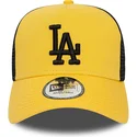 czapka-trucker-zolto-czarna-z-czarnym-logo-a-frame-league-essential-los-angeles-dodgers-mlb-od-new-era