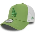 zielono-biala-czapka-trucker-z-zielonym-logo-a-frame-league-essential-los-angeles-dodgers-mlb-od-new-era