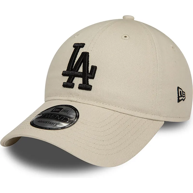 czapki-curva-bezowy-tasma-regulowana-negro-9twenty-league-essential-los-angeles-dodgers-mlb-new-era