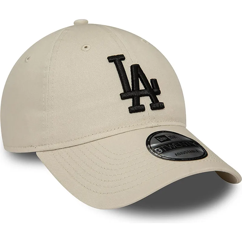 czapki-curva-bezowy-tasma-regulowana-negro-9twenty-league-essential-los-angeles-dodgers-mlb-new-era