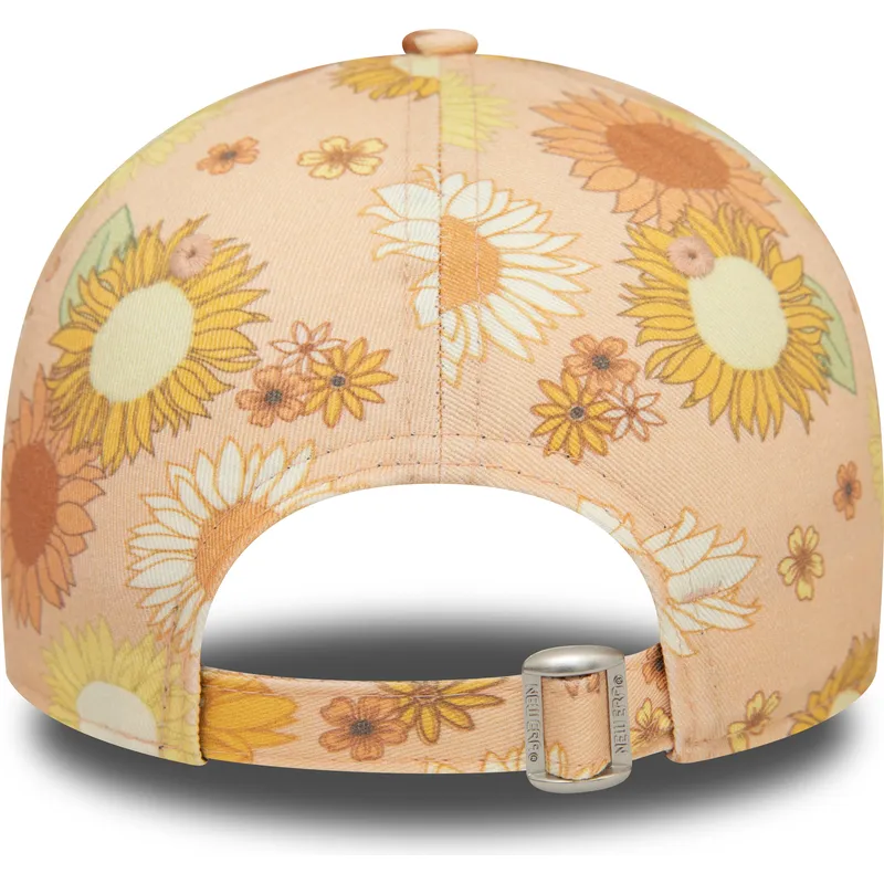 czapki-curva-pomaranczowy-tasma-regulowana-9forty-floral-all-over-print-new-york-yankees-mlb-new-era