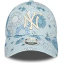 czapki-curva-niebieski-tasma-regulowana-9forty-floral-all-over-print-new-york-yankees-mlb-new-era