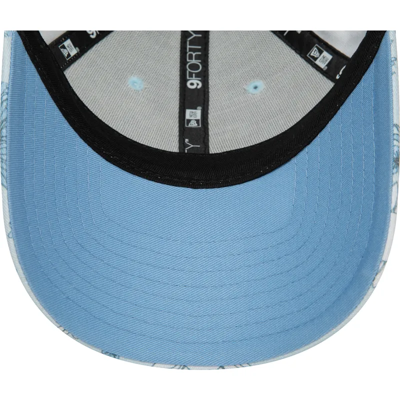 czapki-curva-niebieski-tasma-regulowana-9forty-floral-all-over-print-new-york-yankees-mlb-new-era