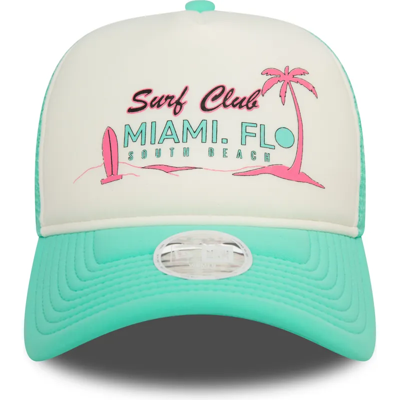 czapki-curva-zielony-snapback-a-frame-foam-front-miami-surf-club-florida-new-era