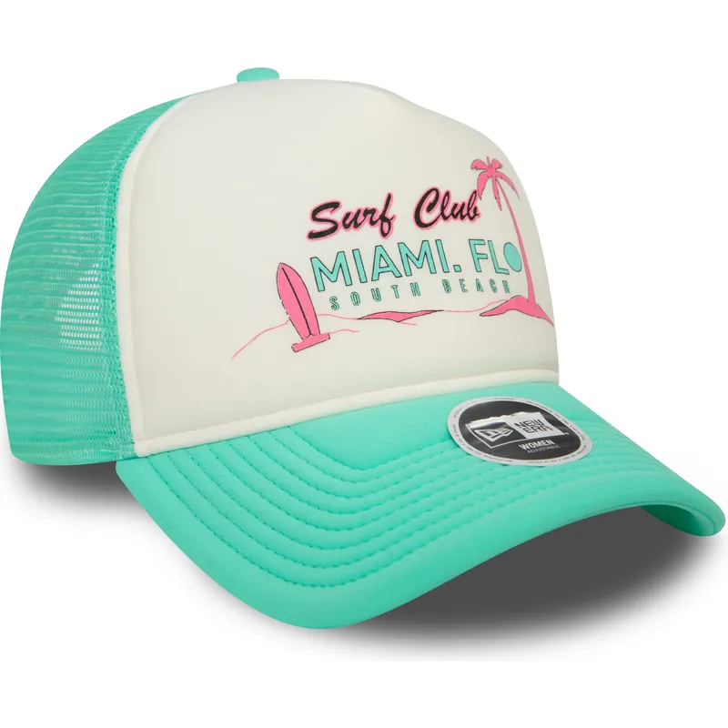 czapki-curva-zielony-snapback-a-frame-foam-front-miami-surf-club-florida-new-era