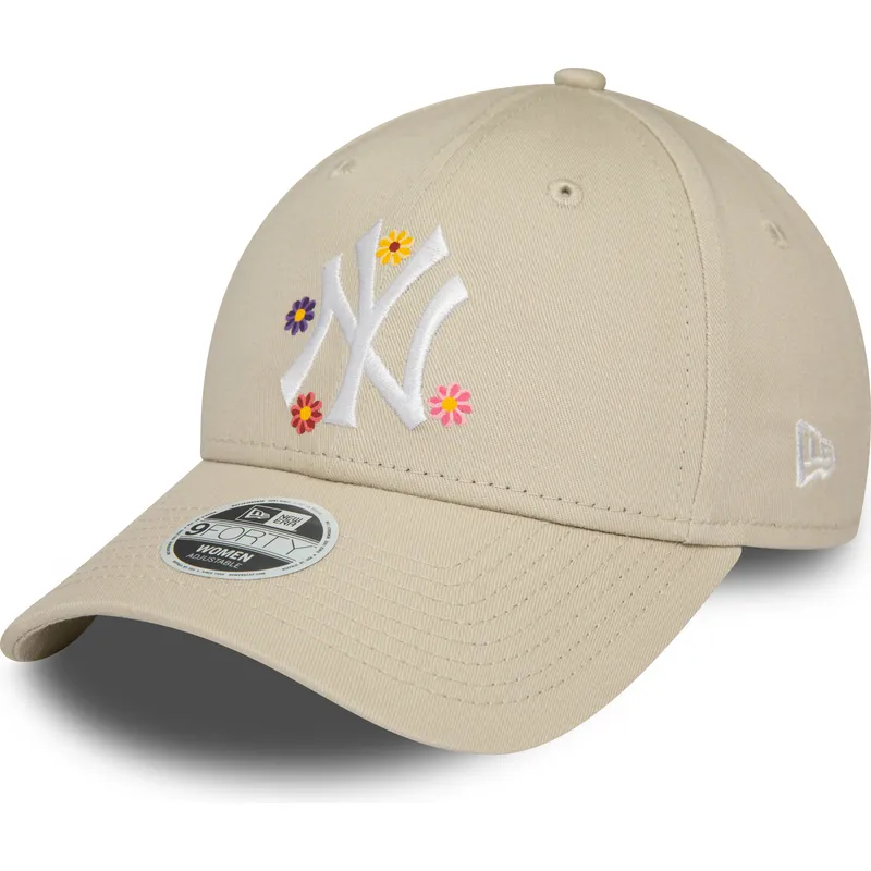 czapki-curva-bezowy-tasma-regulowana-9forty-flower-new-york-yankees-mlb-new-era