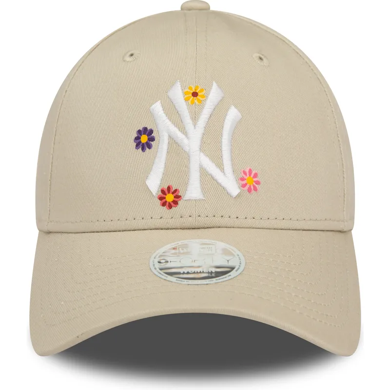 czapki-curva-bezowy-tasma-regulowana-9forty-flower-new-york-yankees-mlb-new-era