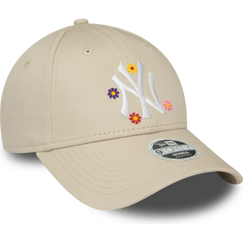 czapki-curva-bezowy-tasma-regulowana-9forty-flower-new-york-yankees-mlb-new-era