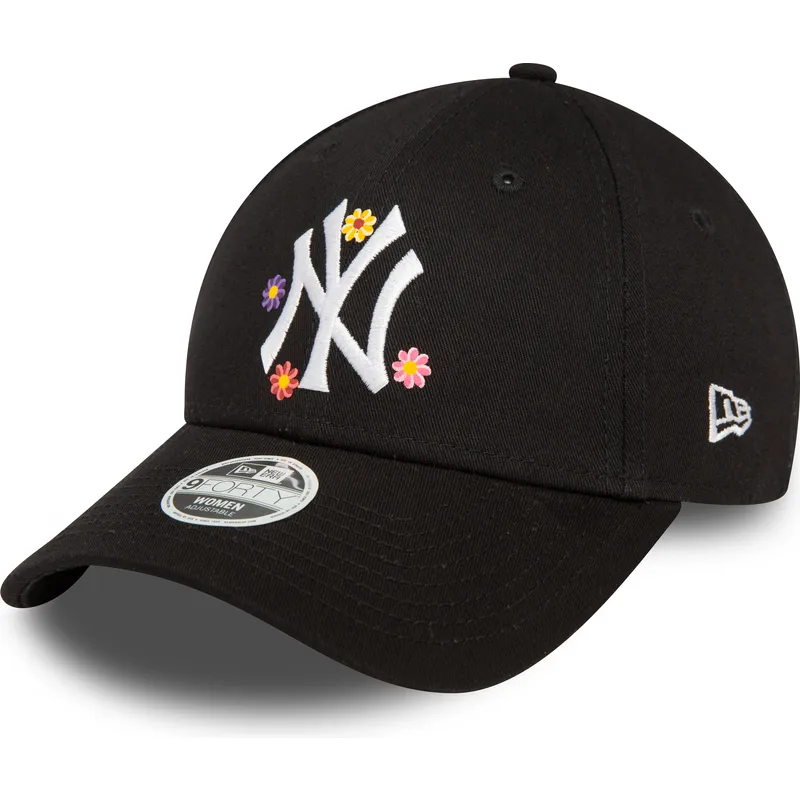 czapki-curva-czarny-tasma-regulowana-9forty-flower-new-york-yankees-mlb-new-era