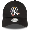czapki-curva-czarny-tasma-regulowana-9forty-flower-new-york-yankees-mlb-new-era
