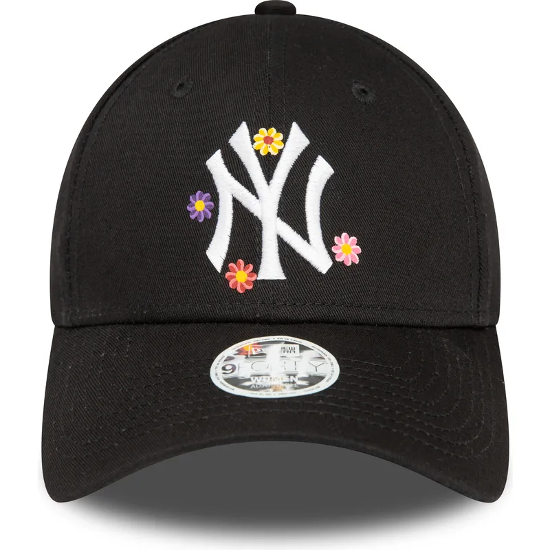 czapki-curva-czarny-tasma-regulowana-9forty-flower-new-york-yankees-mlb-new-era
