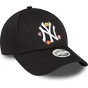 czapki-curva-czarny-tasma-regulowana-9forty-flower-new-york-yankees-mlb-new-era