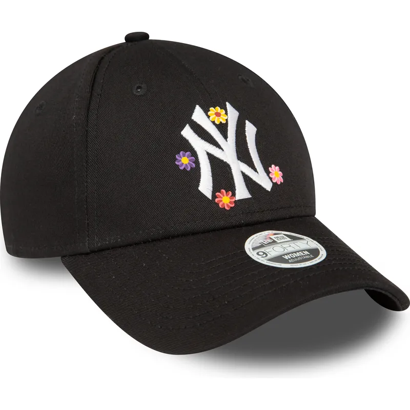 czapki-curva-czarny-tasma-regulowana-9forty-flower-new-york-yankees-mlb-new-era