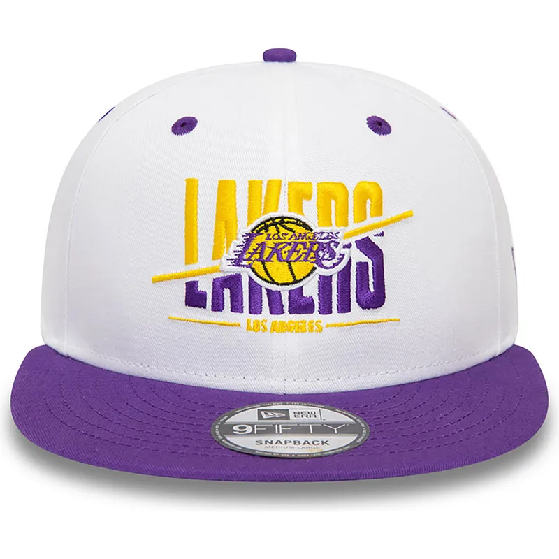 biala-i-fioletowa-czapka-z-daszkiem-snapback-9fifty-white-crown-los-angeles-lakers-nba-new-era