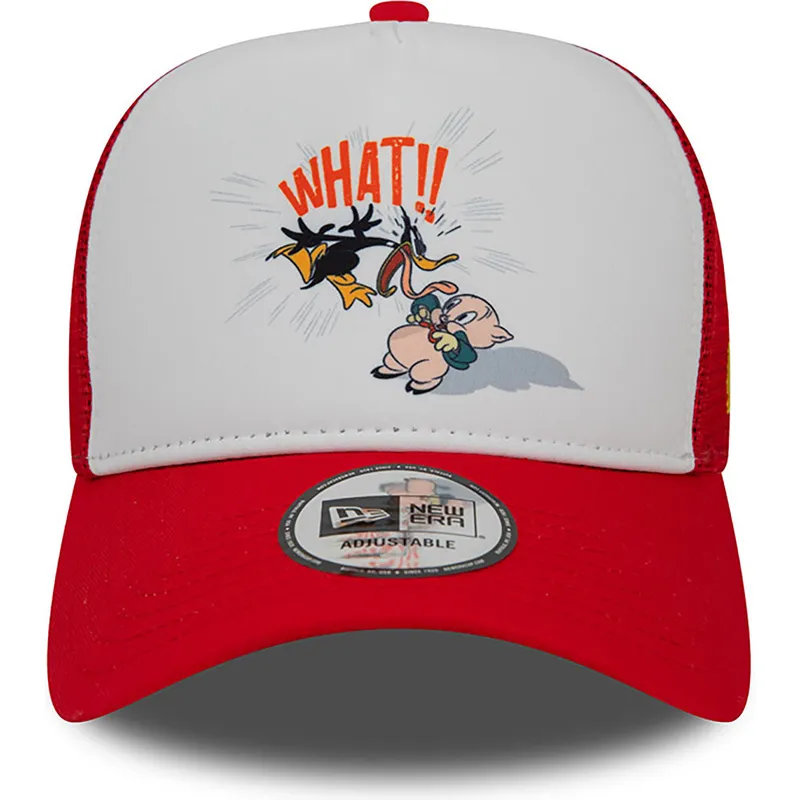 czapki-curva-czerwony-snapback-a-frame-character-pato-lucas-y-porky-pig-looney-tunes-new-era