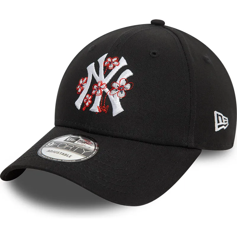 czapki-curva-czarny-tasma-regulowana-9forty-flower-icon-new-york-yankees-mlb-new-era