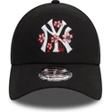 czapki-curva-czarny-tasma-regulowana-9forty-flower-icon-new-york-yankees-mlb-new-era
