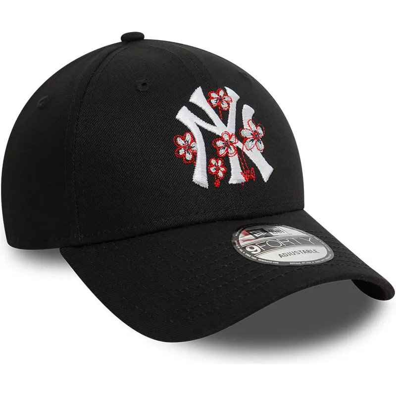 czapki-curva-czarny-tasma-regulowana-9forty-flower-icon-new-york-yankees-mlb-new-era