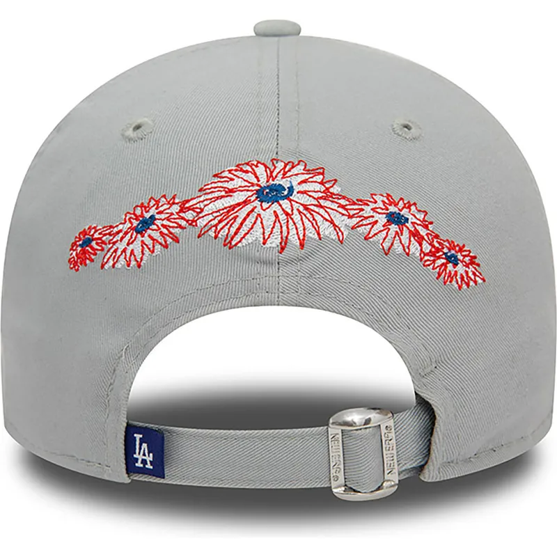 czapki-curva-szary-tasma-regulowana-9forty-flower-icon-los-angeles-dodgers-mlb-new-era