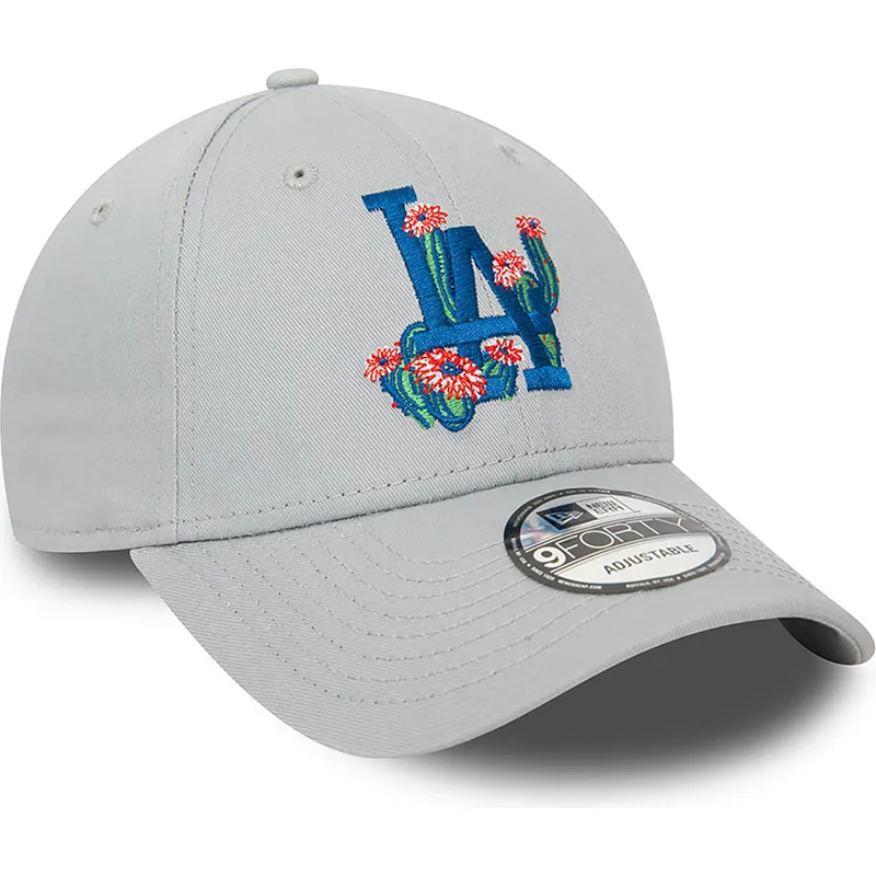 czapki-curva-szary-tasma-regulowana-9forty-flower-icon-los-angeles-dodgers-mlb-new-era