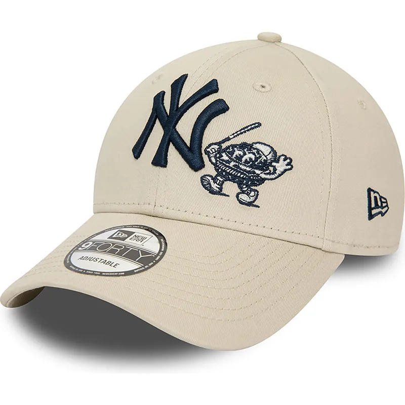 czapki-curva-bezowy-tasma-regulowana-9forty-food-character-new-york-yankees-mlb-new-era