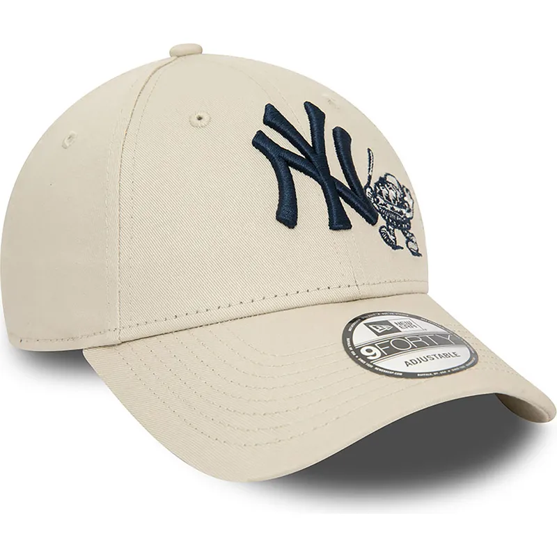 czapki-curva-bezowy-tasma-regulowana-9forty-food-character-new-york-yankees-mlb-new-era