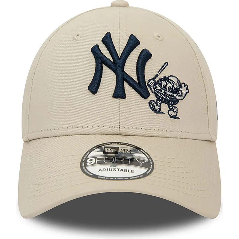 czapki-curva-bezowy-tasma-regulowana-9forty-food-character-new-york-yankees-mlb-new-era