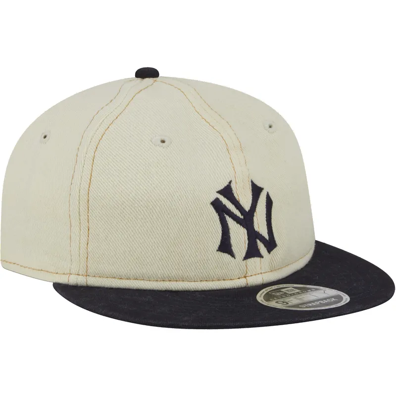 bezowa-i-granatowa-regulowana-czapka-z-daszkiem-9fifty-retro-crown-denim-new-york-yankees-mlb-new-era