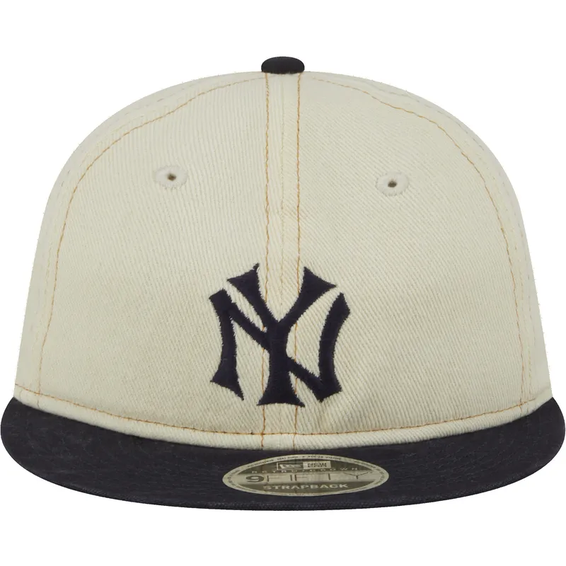 bezowa-i-granatowa-regulowana-czapka-z-daszkiem-9fifty-retro-crown-denim-new-york-yankees-mlb-new-era