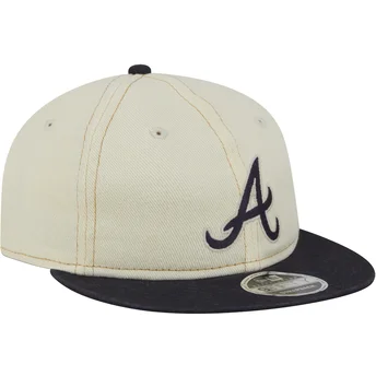 Beżowo-granatowa czapka z daszkiem 9FIFTY Retro Crown Denim Atlanta Braves MLB marki New Era