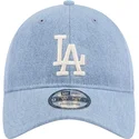 regulowana-niebieska-czapka-z-zakrzywionym-daszkiem-9twenty-washed-denim-los-angeles-dodgers-mlb-od-new-era