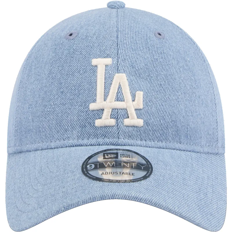 regulowana-niebieska-czapka-z-zakrzywionym-daszkiem-9twenty-washed-denim-los-angeles-dodgers-mlb-od-new-era