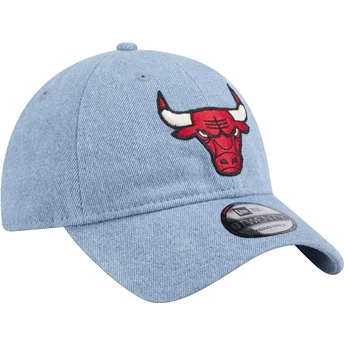 Niebieska regulowana czapka z zakrzywionym daszkiem 9TWENTY Washed Denim Chicago Bulls NBA New Era