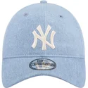 czapki-curva-niebieski-tasma-regulowana-9twenty-washed-denim-new-york-yankees-mlb-new-era
