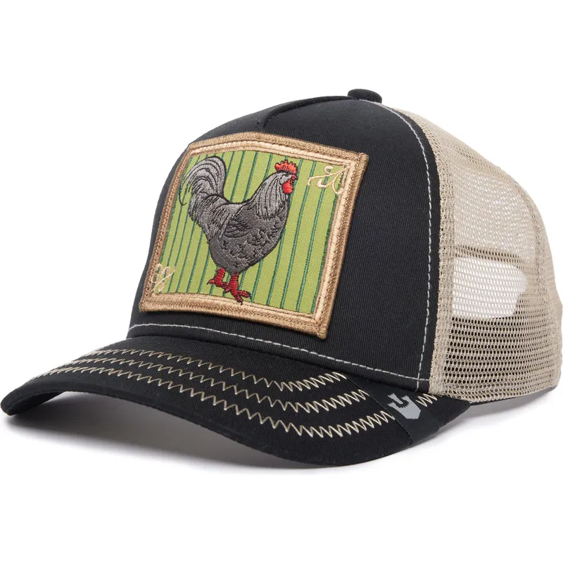 czarna-i-bezowa-czapka-trucker-z-kogutem-ye-olde-cock-the-farm-retro-classic-od-goorin-bros