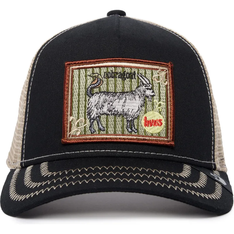 czarna-i-bezowa-czapka-trucker-z-kozlem-ye-olde-cobra-goat-the-farm-retro-classic-od-goorin-bros