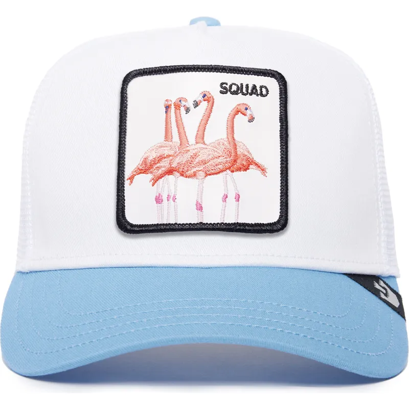 biala-i-niebieska-czapka-trucker-squad-the-farm-premium-od-goorin-bros-z-flamingiem