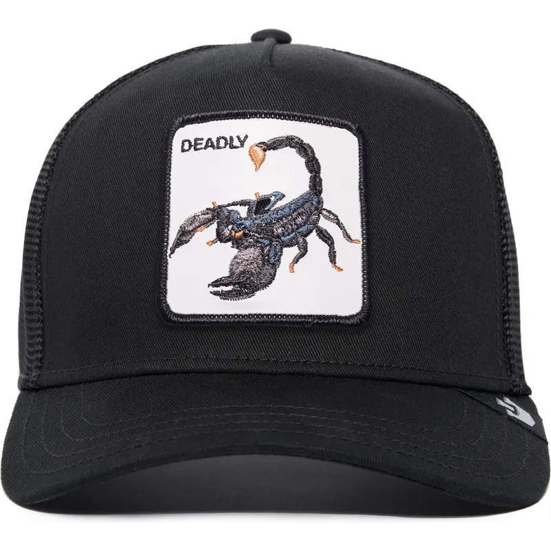czapka-trucker-czarna-skorpion-deadly-the-farm-premium-od-goorin-bros