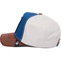 czapka-z-zakrzywionym-daszkiem-niebiesko-bialo-brazowa-snapback-z-buldogiem-tough-bully-100-the-farm-all-over-canvas-od-goorin-b