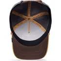 czapka-z-zakrzywionym-daszkiem-brazowa-szara-i-pomaranczowa-snapback-wilk-lone-wolf-100-the-farm-all-over-canvas-od-goorin-bros