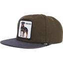 czapka-plaska-zielona-i-niebieska-snapback-pies-rottweiler-bad-boy-top-dog-the-farm-flats-od-goorin-bros